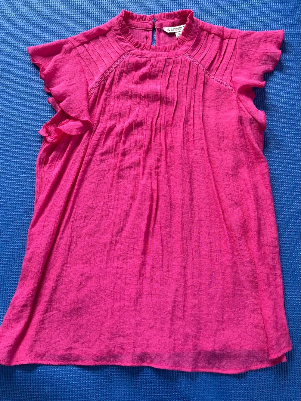 Nanette Lepore Hot Pink Ruffle Sleeve Blouse